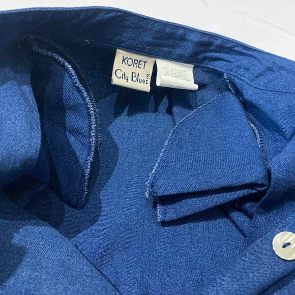 VTG 80s 90s Womens Koret City Blues 3 Piece Shirt Pants Skirt Blue Embroidered - Picture 5 of 13